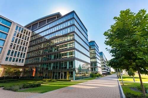 modern office building with lots of windows